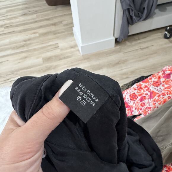 RAOUL 100% Silk Black Faux Wrap Maxi skirt Size 8 OO3207 quiet luxury designer - Picture 5 of 5